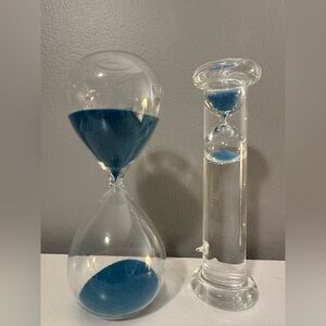2 Blue Glass Hourglasses - Pier 1 Imports